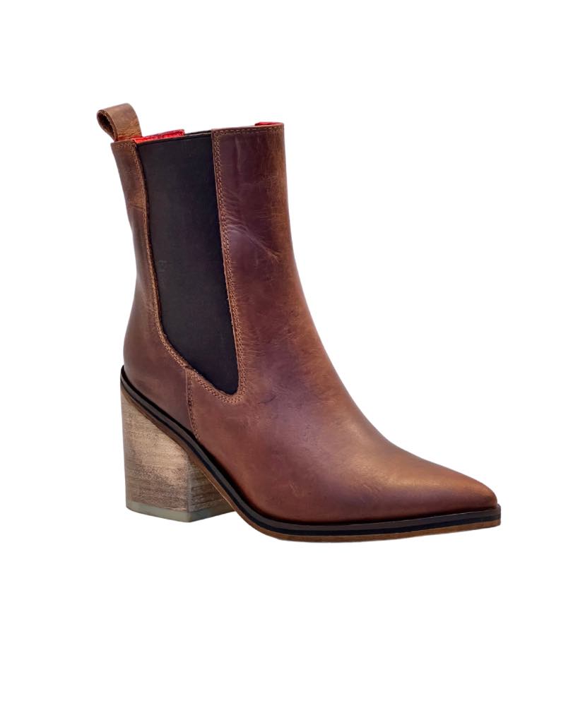 Botin cuero cafe discount mujer