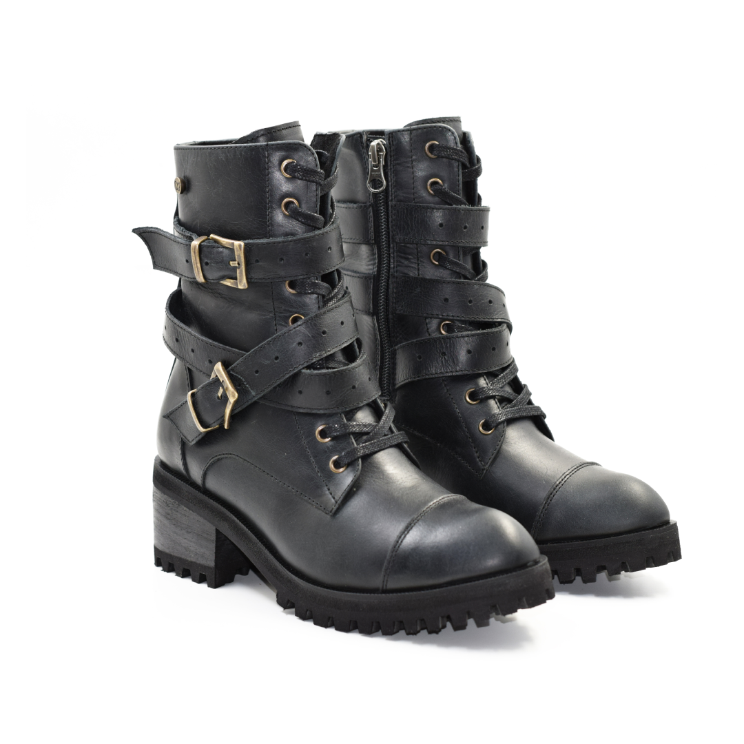 Bot n en cuero para Mujer Dama negro Sidney Santina Boots