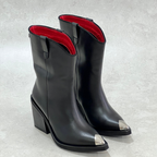 Botin Texano en Cuero Ana Sofia Negro