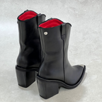 Botin Texano en Cuero Ana Sofia Negro