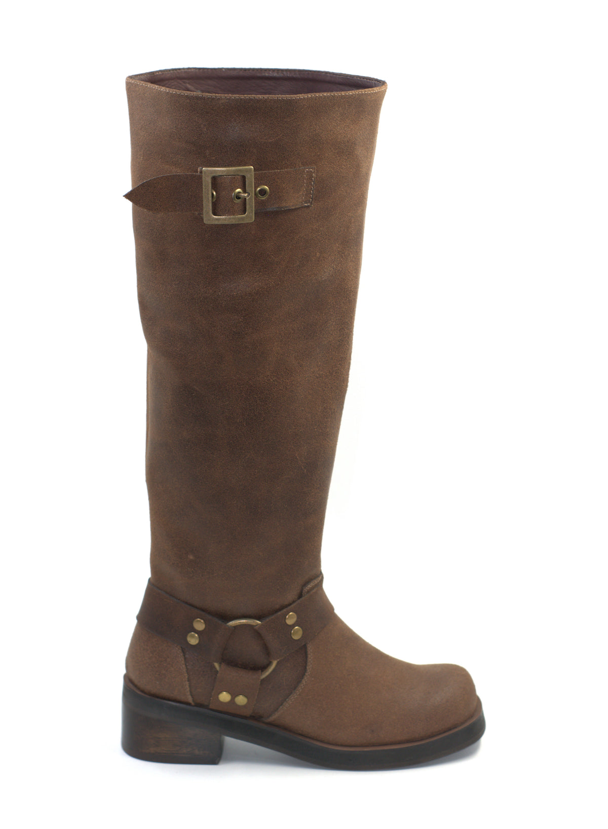 Bota en Cuero Motera Café