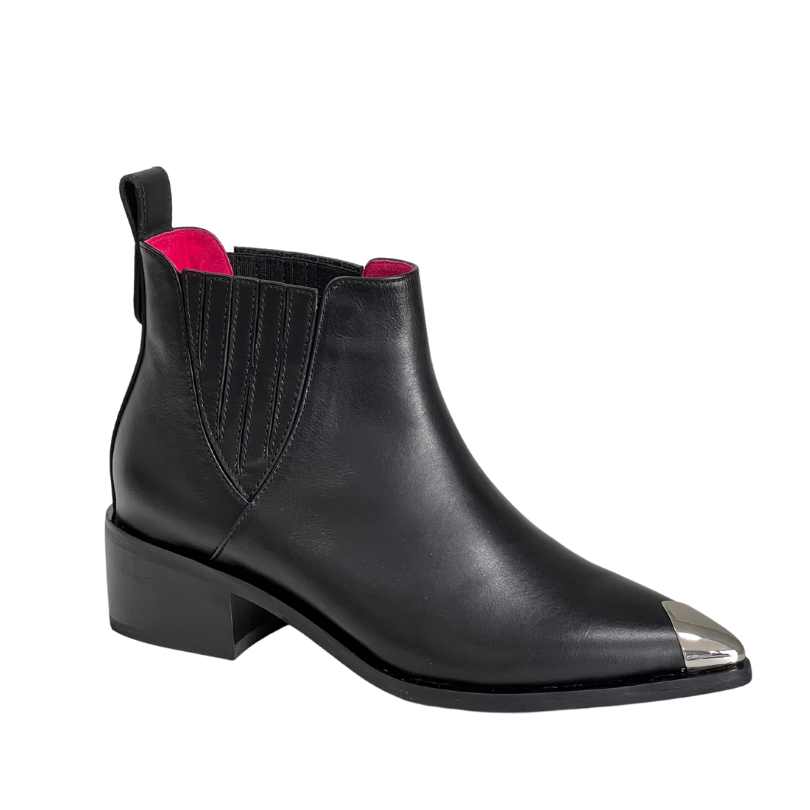 Botin en Cuero Emilia Puntera Negro