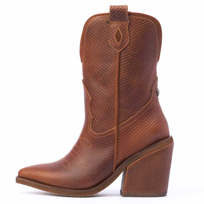Botín en cuero para Mujer TEXANA (Dama) ILUSION MIEL – Santina Boots