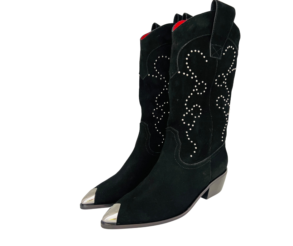 Bota Texana en Cuero Mini Sevilla Negro
