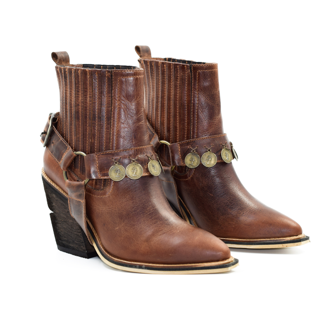 Bota Texana en Cuero Leonela Miel